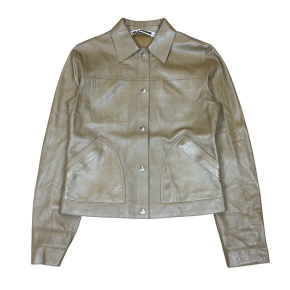 Jil Sander Raf Simons Leather Jacket Women's 36 Minimalist Quiet Luxury - Picture 1 of 13